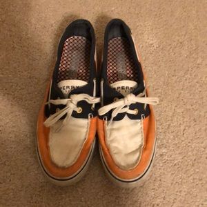 Sperry top sisters - cream/navy/orange